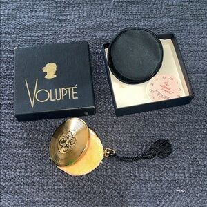 Vintage Volupte Gold Tone Compact - 1960s with Original Box